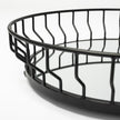 Mercana Helena Black Metal Mirrored Bottom Round Serving Tray