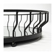 Mercana Helena Black Metal Mirrored Bottom Round Serving Tray