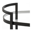 Mercana Eleonore Black Metal Frame Two-Tier w/Glass Shelves Bar Cart