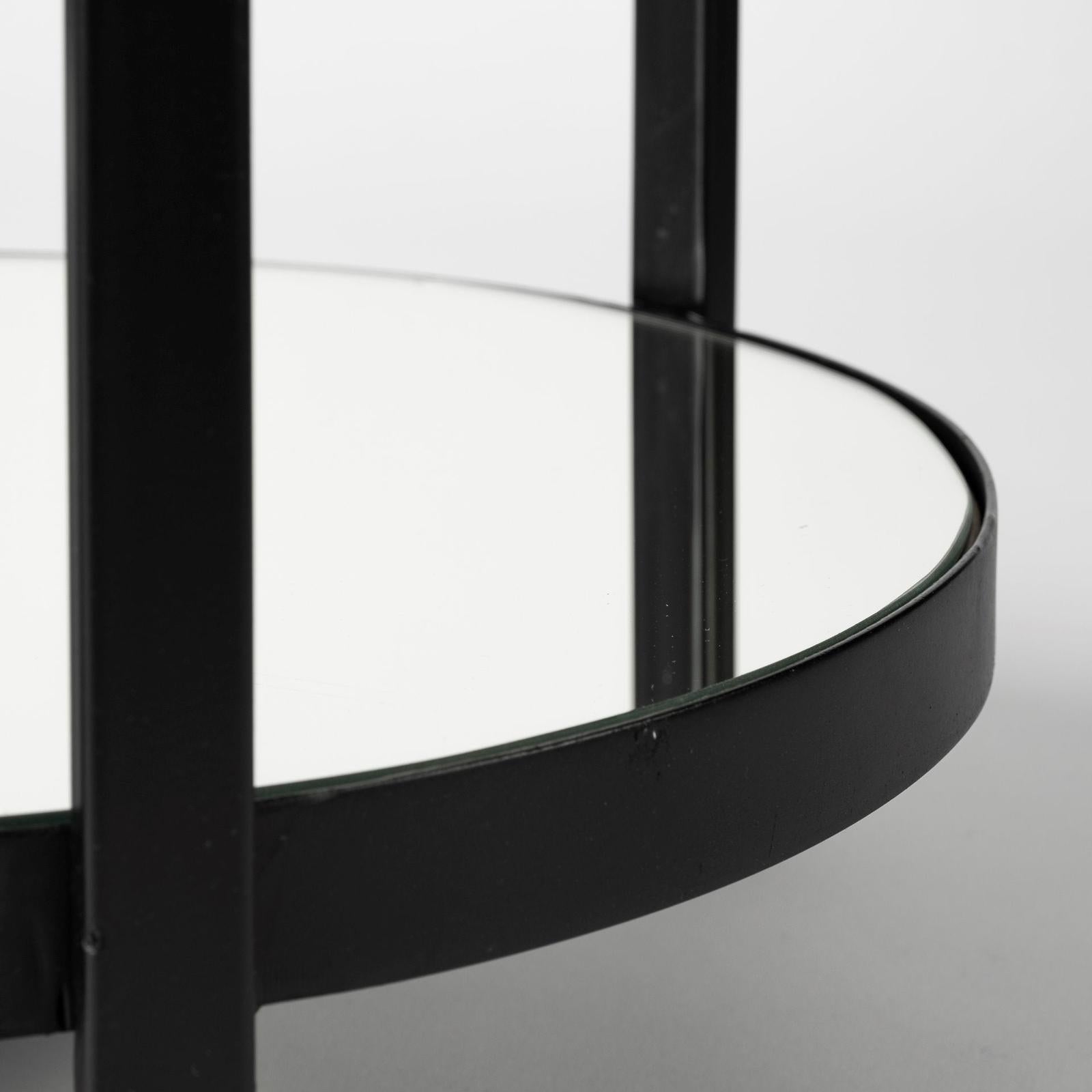 Mercana Eleonore Black Metal Frame Two-Tier w/Glass Shelves Bar Cart