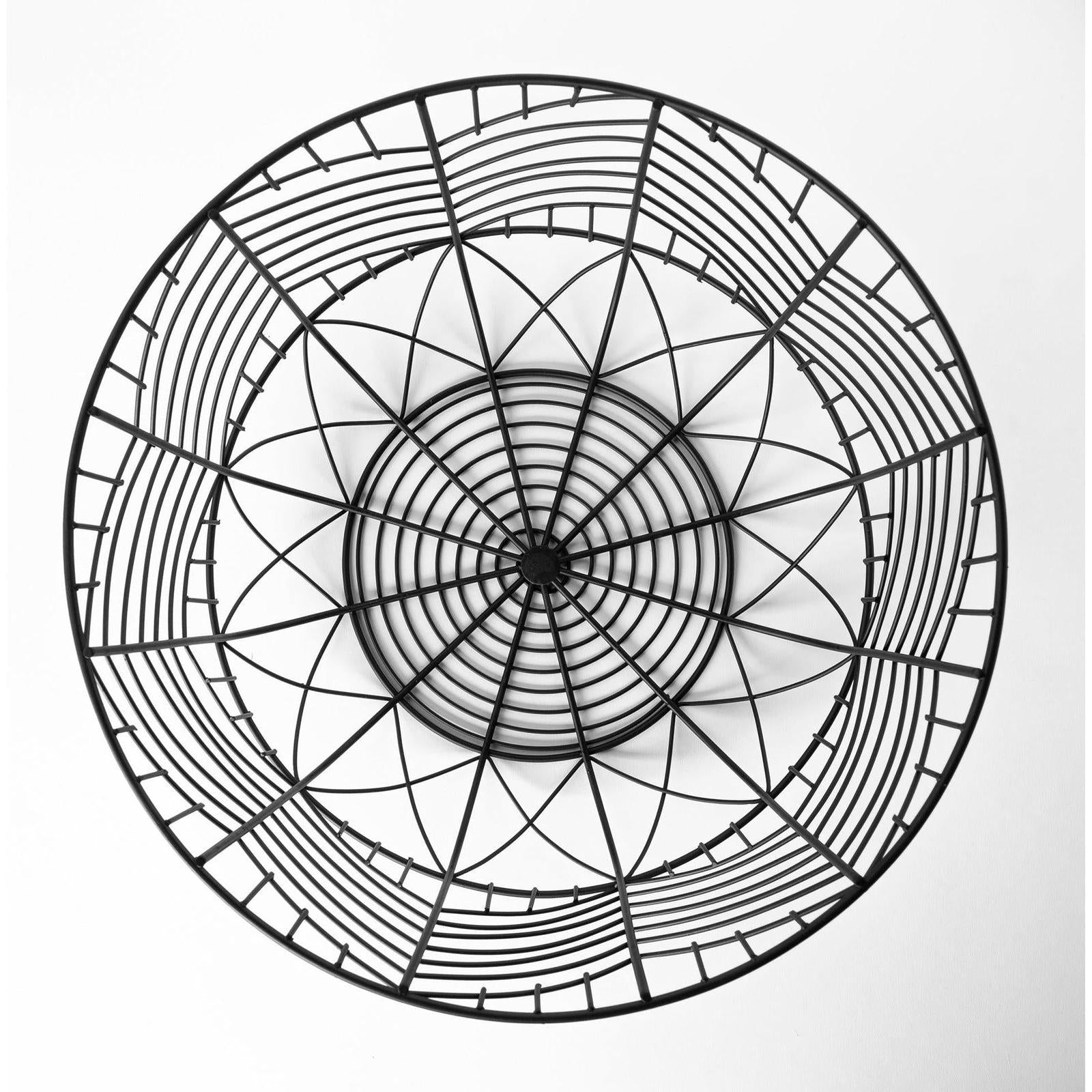 Mercana Idris Black Metal Geometric Mesh Bowls- Set of 2 Clearance