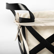 Mercana Liya Black Metal Basket with Cream Fabric Liner Clearance