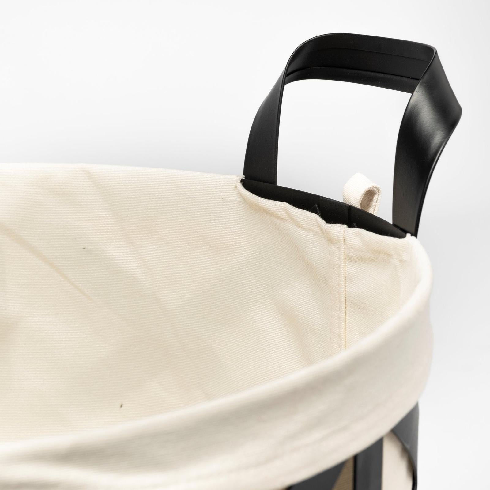 Mercana Liya Black Metal Basket with Cream Fabric Liner Clearance