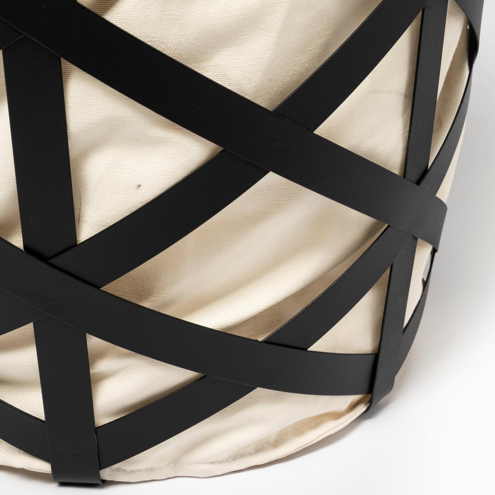 Mercana Liya Black Metal Basket with Cream Fabric Liner Clearance