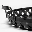 Mercana Lito Black Woven Metal Round Serving Trays- Set of 2