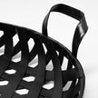 Mercana Lito Black Woven Metal Round Serving Trays- Set of 2