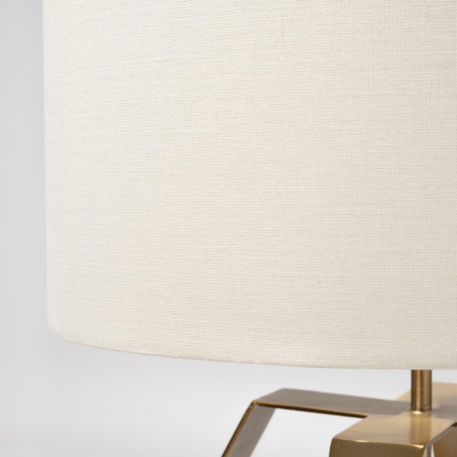 Mercana Edwards Gold Metal Base w/ Cream Fabric Shade Table Lamp Clearance