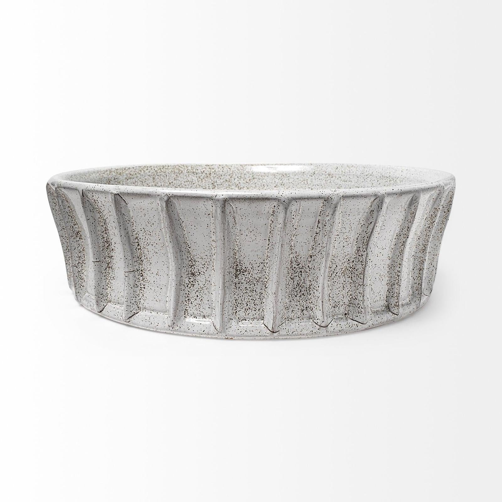 Mercana Silone White Ceramic Bowl Clearance