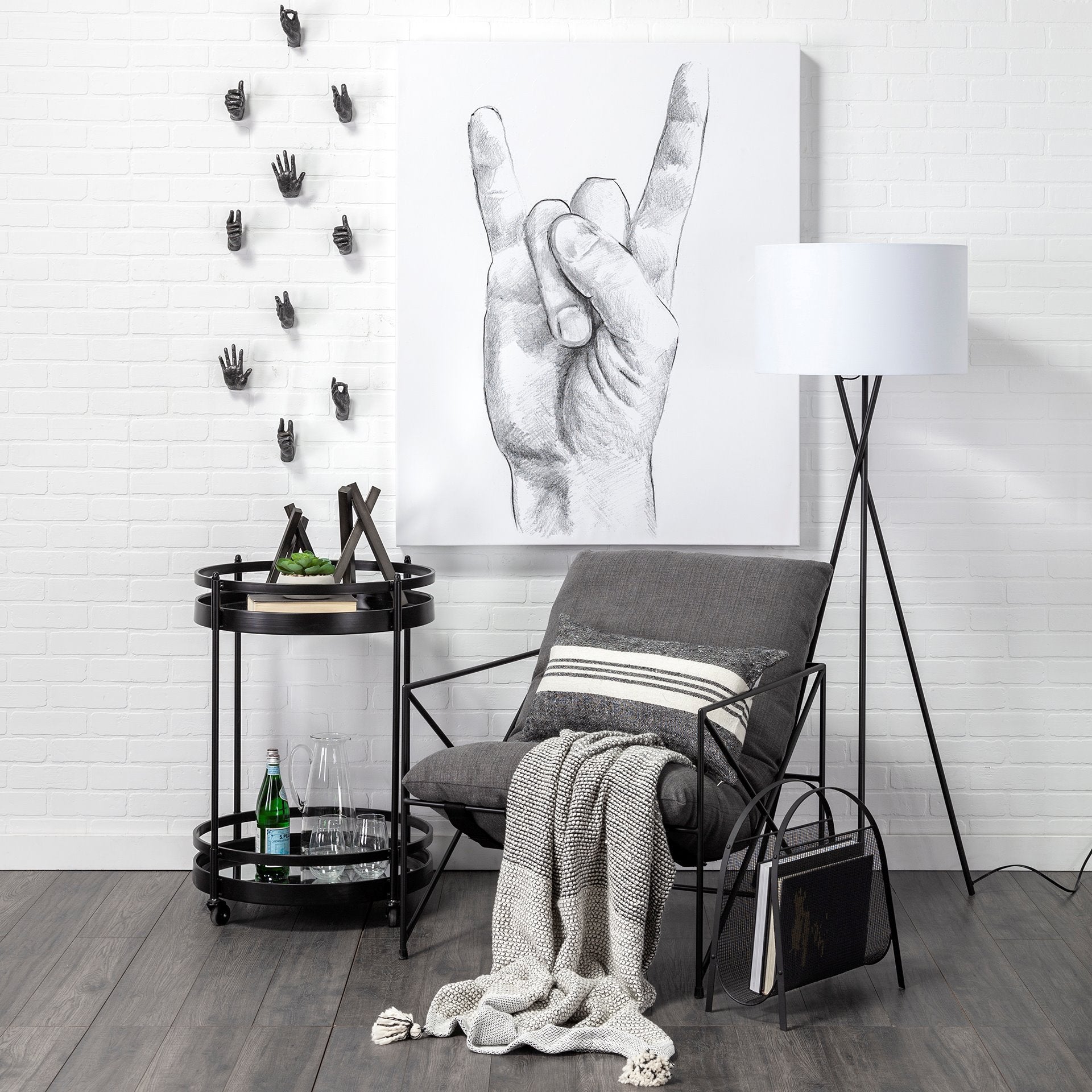 Mercana Ambrose Fabric Shade Floor Lamp