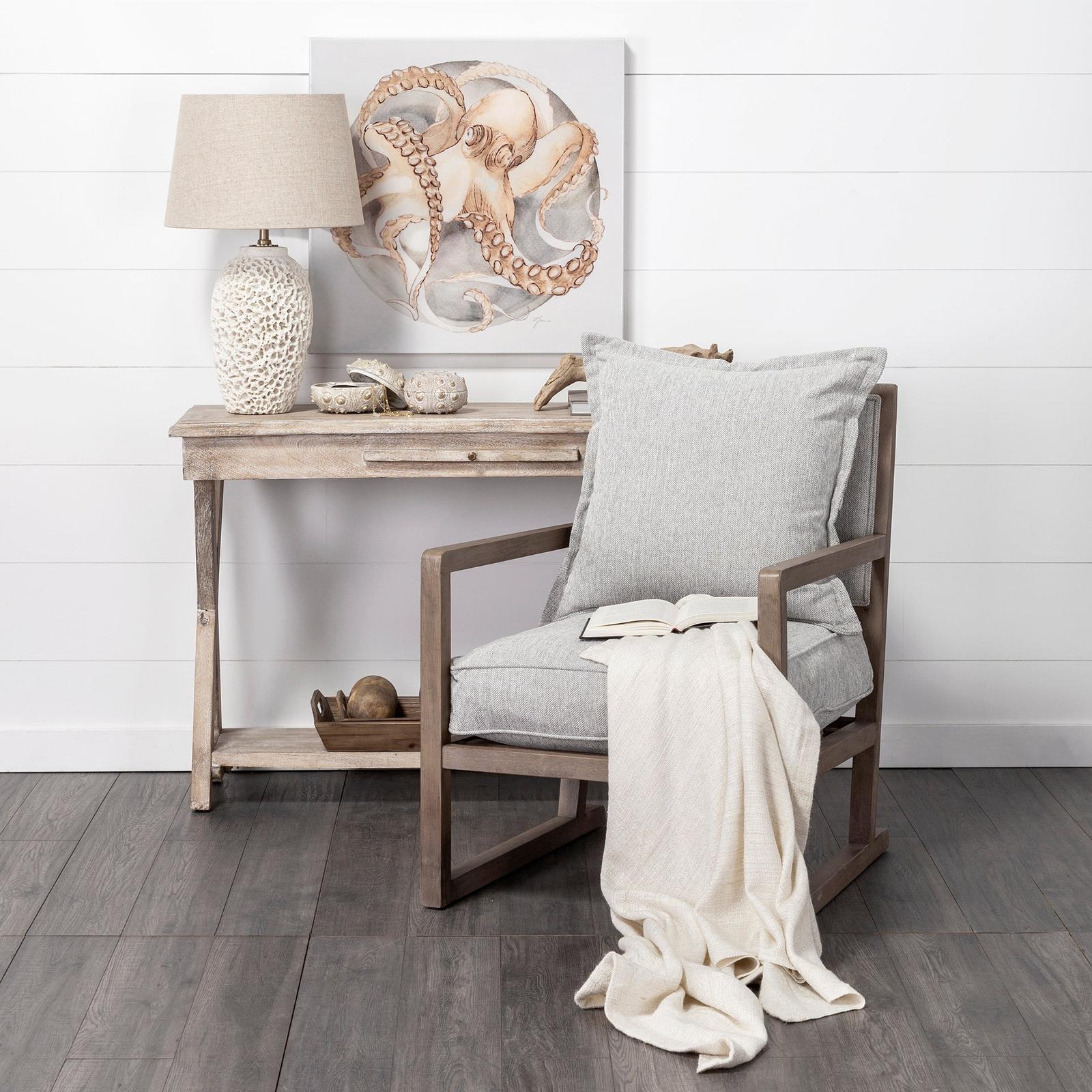 Mercana Sherlock Frost Gray Wood Frame Accent Chair Clearance