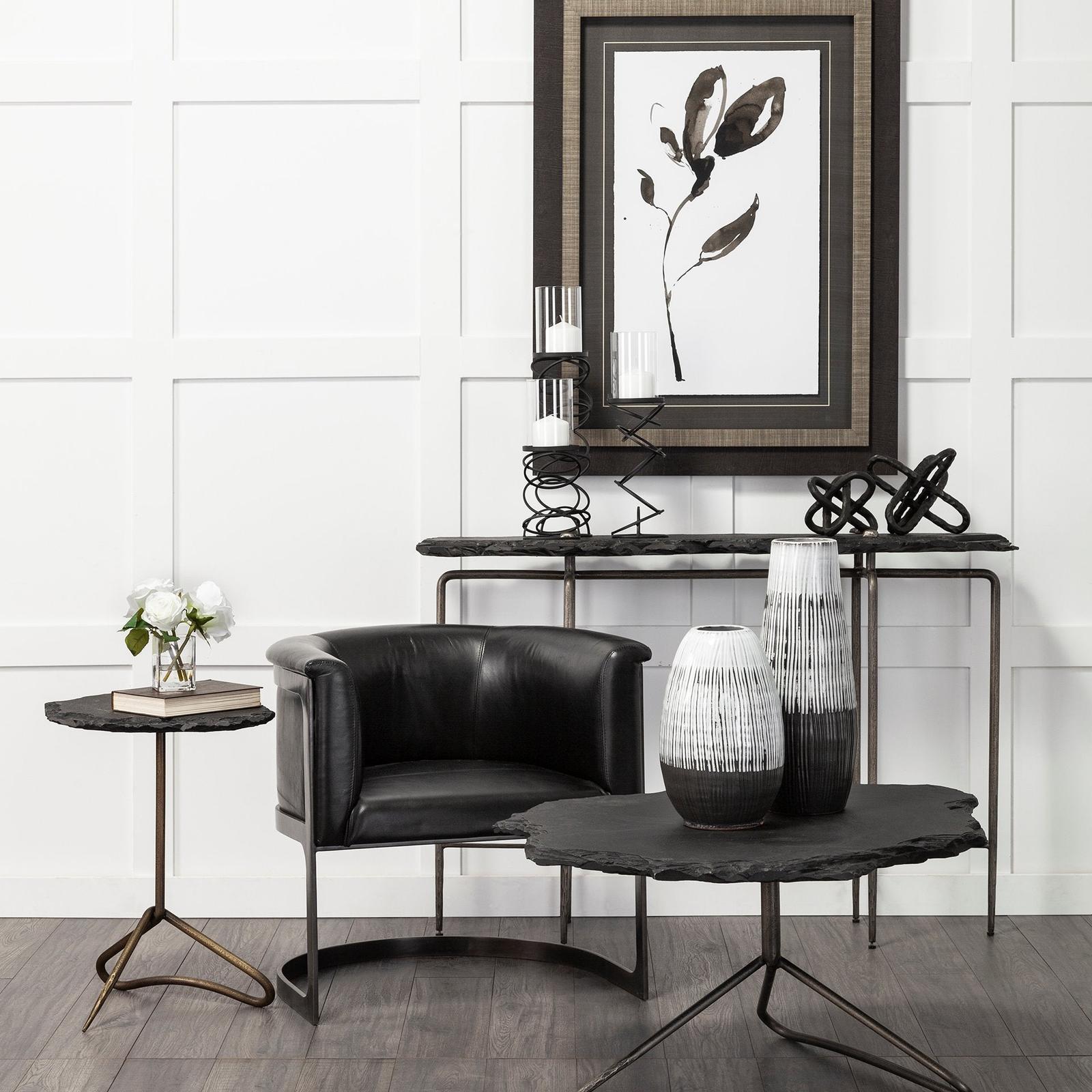 Mercana Omega Black Metal Stacked Ring Table Candle Holder Clearance