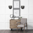 Mercana Palisades Fabric Wrap Brown Wood Frame Dining Chair