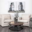 Mercana Shandra Small Glass w/Metal Wire Snakeskin Pattern Table Candle Holder Clearance
