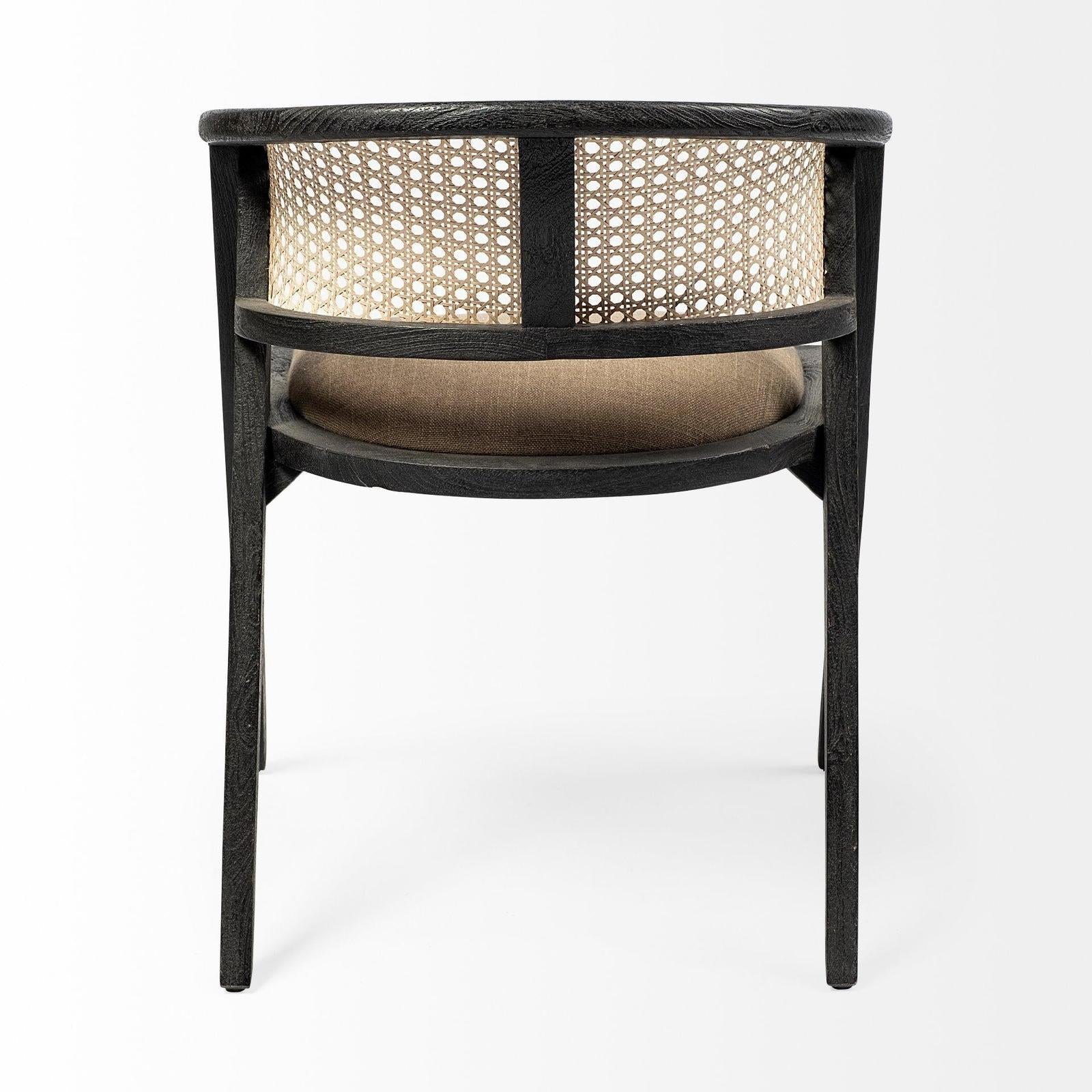 Mercana Tabitha Wooden Frame Linen Wrap Seat Dining Chair