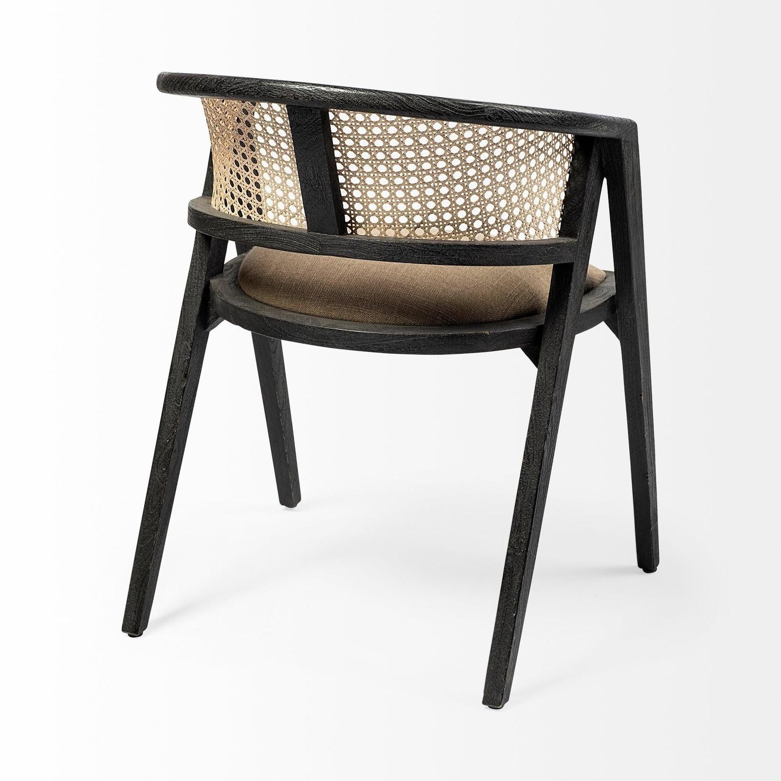Mercana Tabitha Wooden Frame Linen Wrap Seat Dining Chair