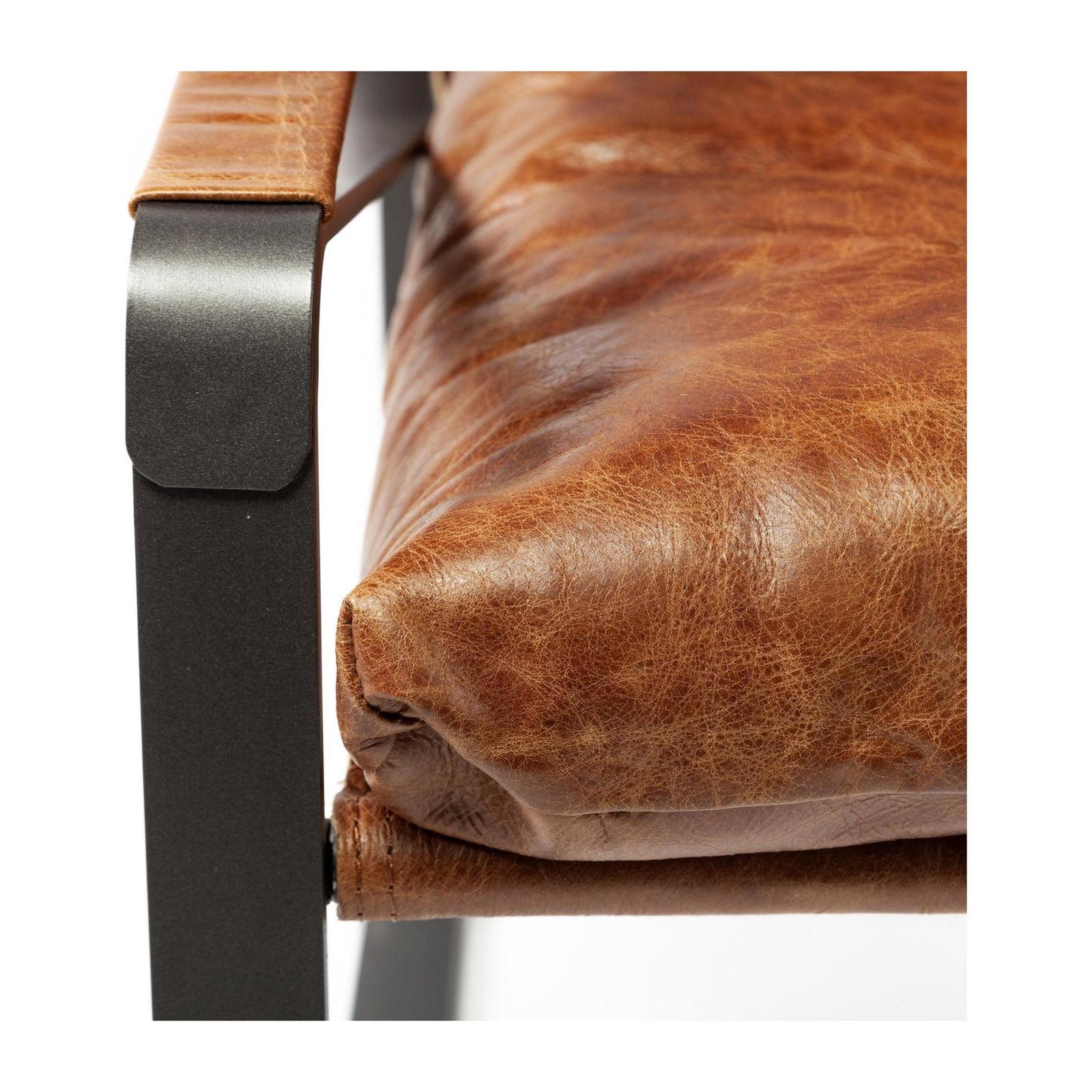 Mercana Hornet Leather Metal Frame Accent Chair