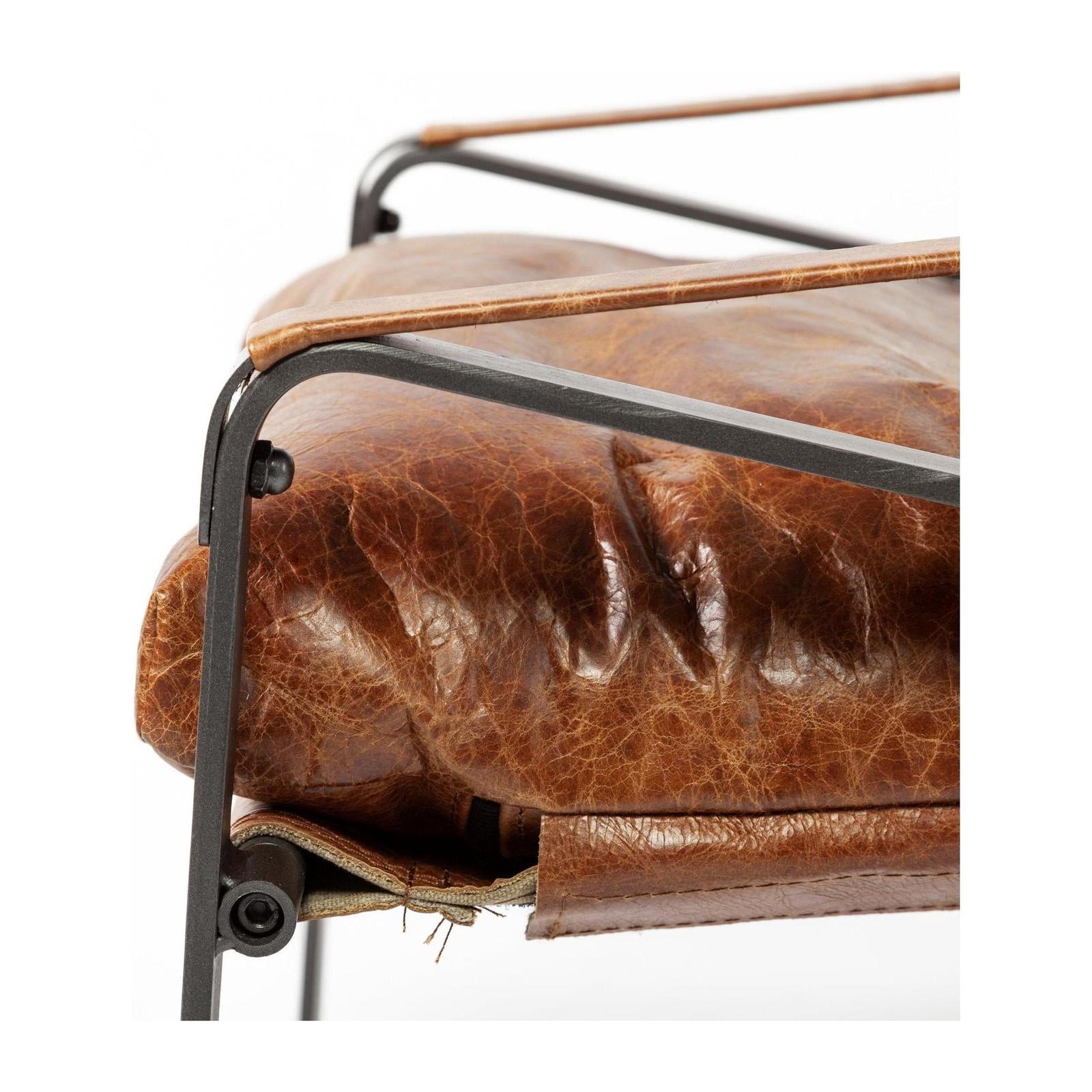 Mercana Hornet Leather Metal Frame Accent Chair