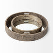 Mercana Whittier Brown Wooden Mirrored Base Tray Clearance
