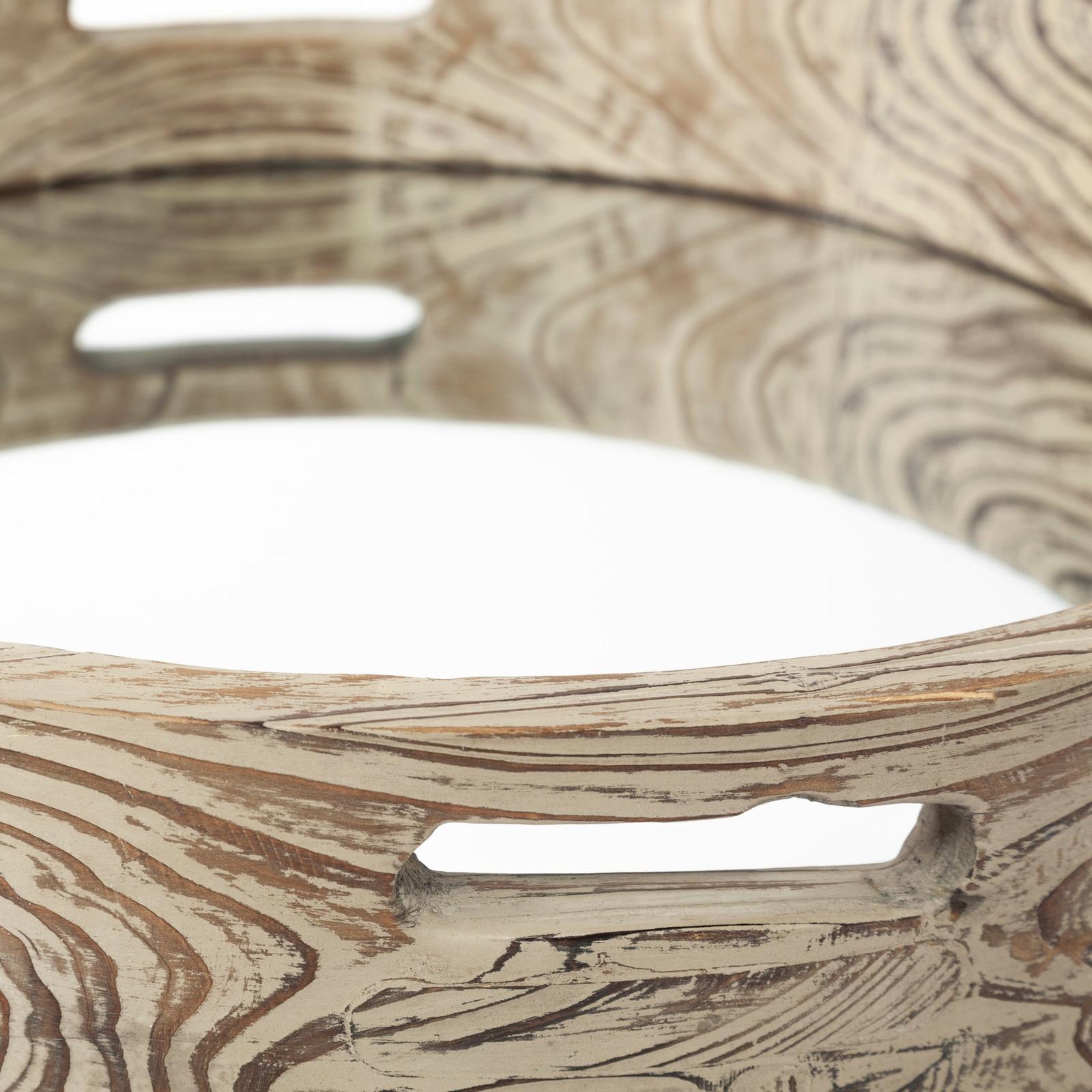 Mercana Whittier Brown Wooden Mirrored Base Tray Clearance