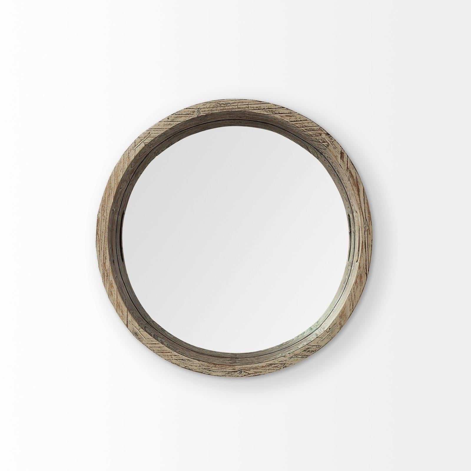 Mercana Whittier Brown Wooden Mirrored Base Tray Clearance