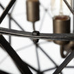 Mercana Dyson Black Metal Triangular Orb Four Bulb Chandelier Clearance