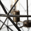 Mercana Dyson Black Metal Triangular Orb Four Bulb Chandelier Clearance