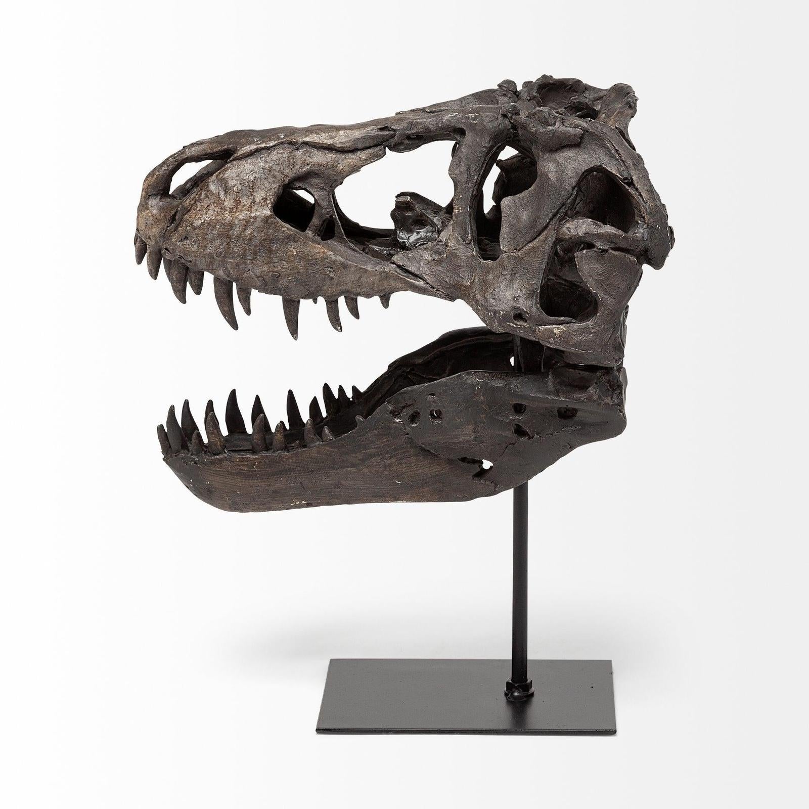 Mercana Jurassic Brown Resin Tyrannosaurus Skull Replica
