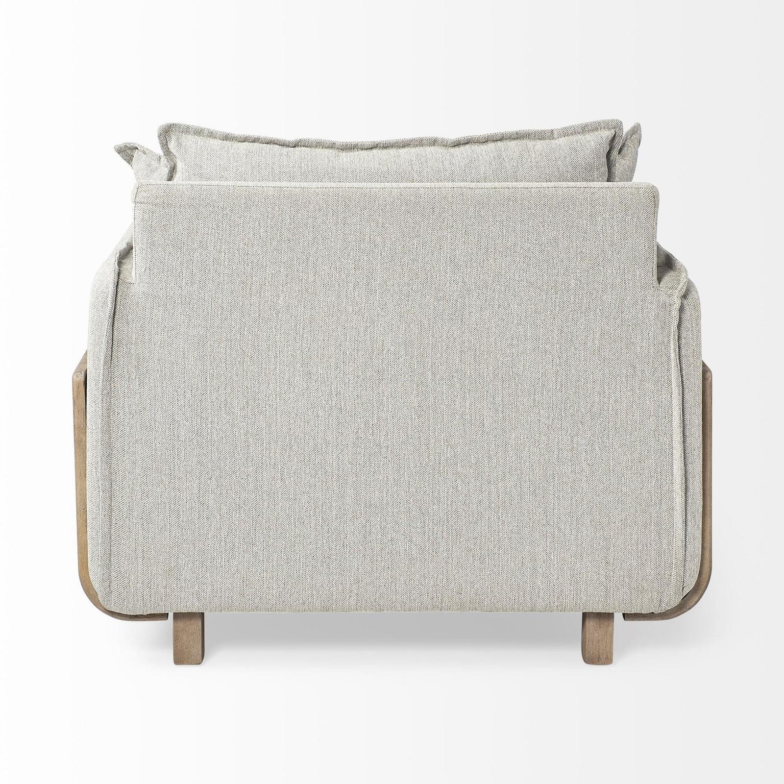 Mercana Roy Upholstered and Brown Wood Frame Arm Chair Clearance