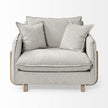Mercana Roy Upholstered and Brown Wood Frame Arm Chair Clearance