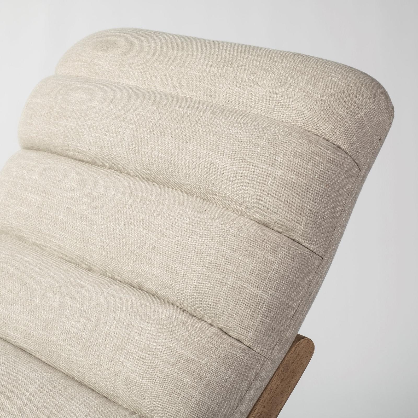 Mercana Pierre Beige Fabric Upholstered Armless Chaise Lounge Chair Clearance