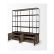 Mercana Braxton Light Brown Wood and Iron Three Shelf Shelving Unit