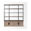 Mercana Braxton Light Brown Wood and Iron Three Shelf Shelving Unit