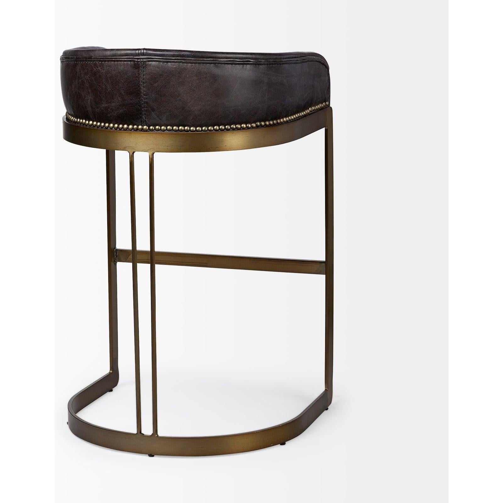 Mercana Hollyfield Gold Metal Base Bar Stool