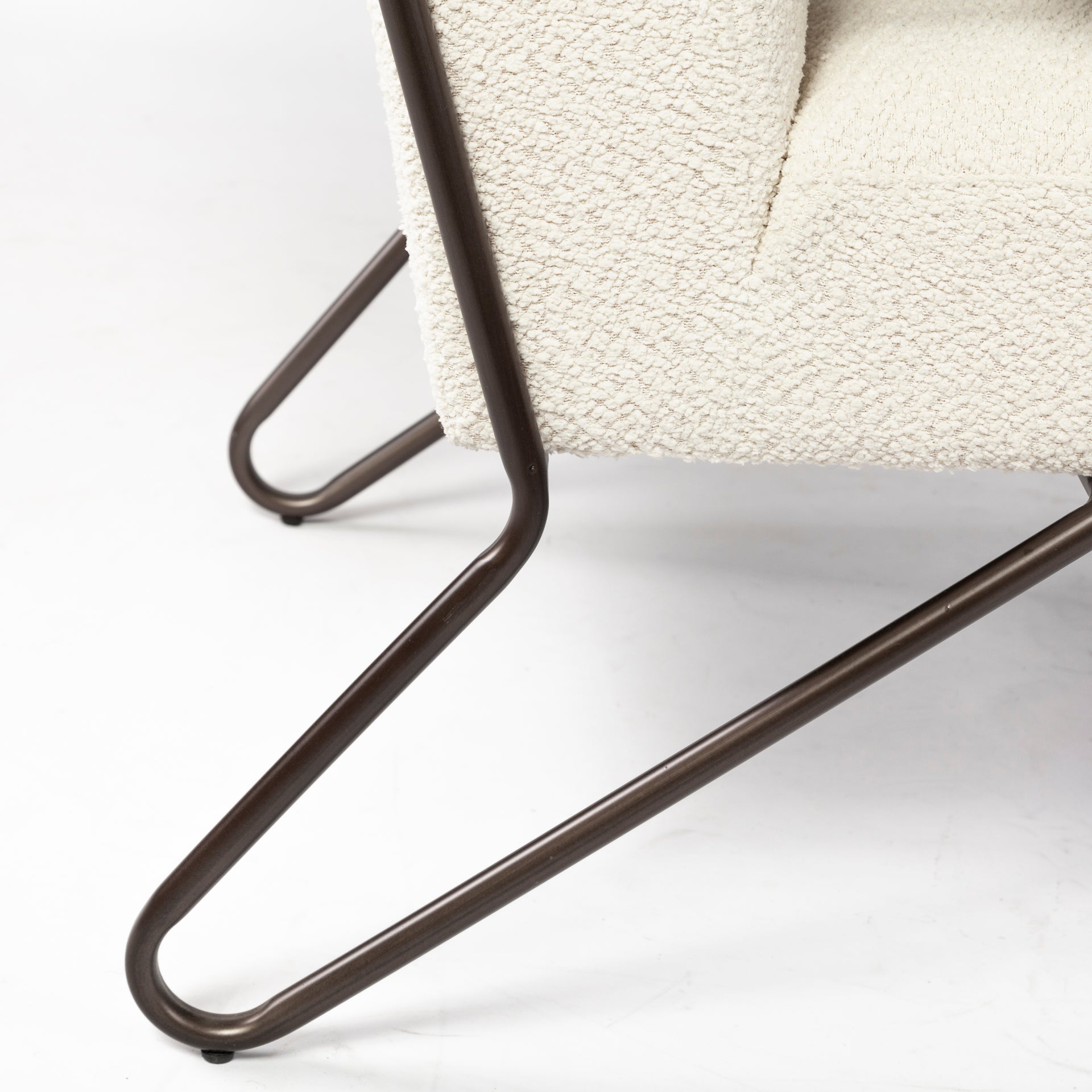 Mercana Vicunya Cream Fabric W/Gun Metal Gray Metal Frame Accent Chair