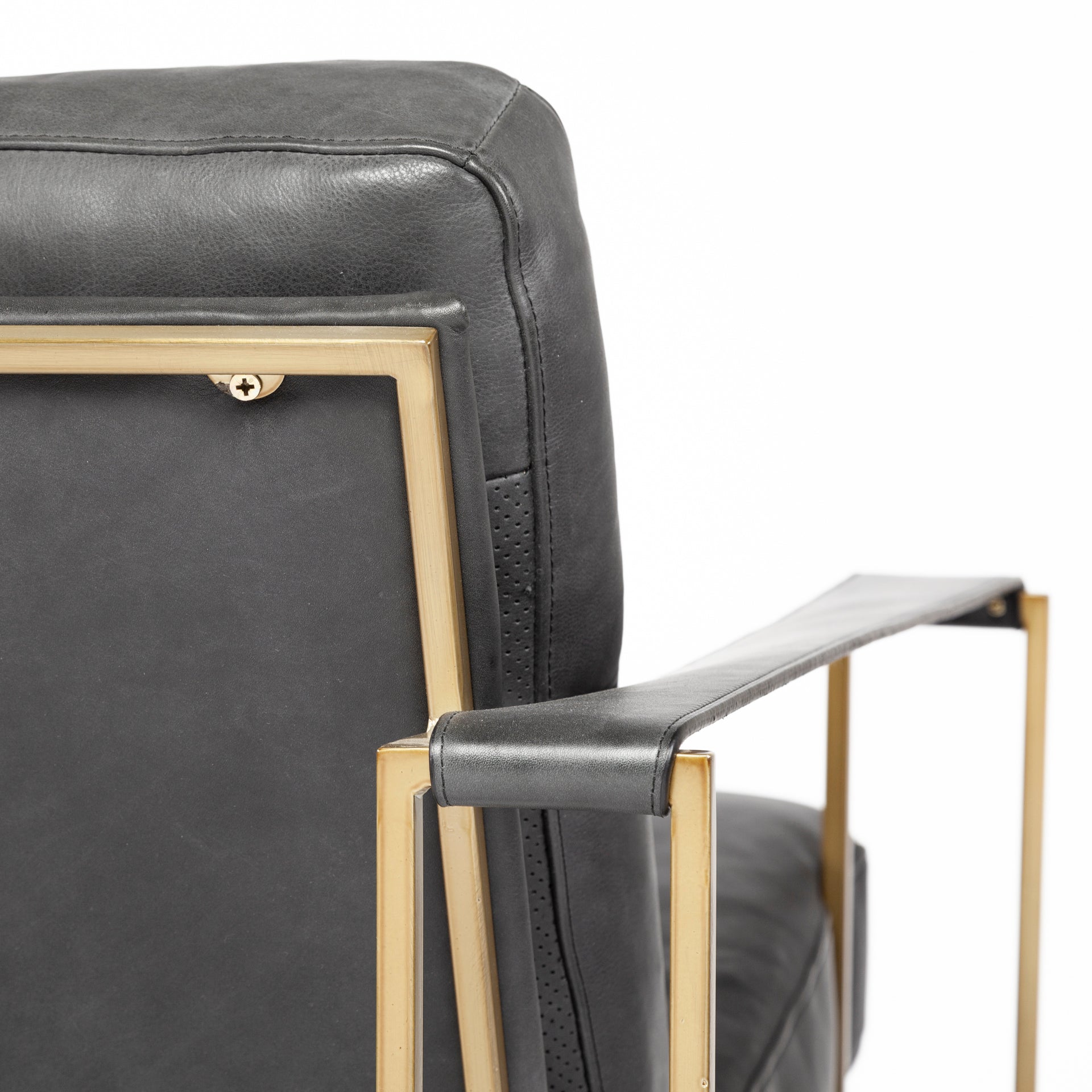 Mercana Watson Gold Metal Frame Accent Chair