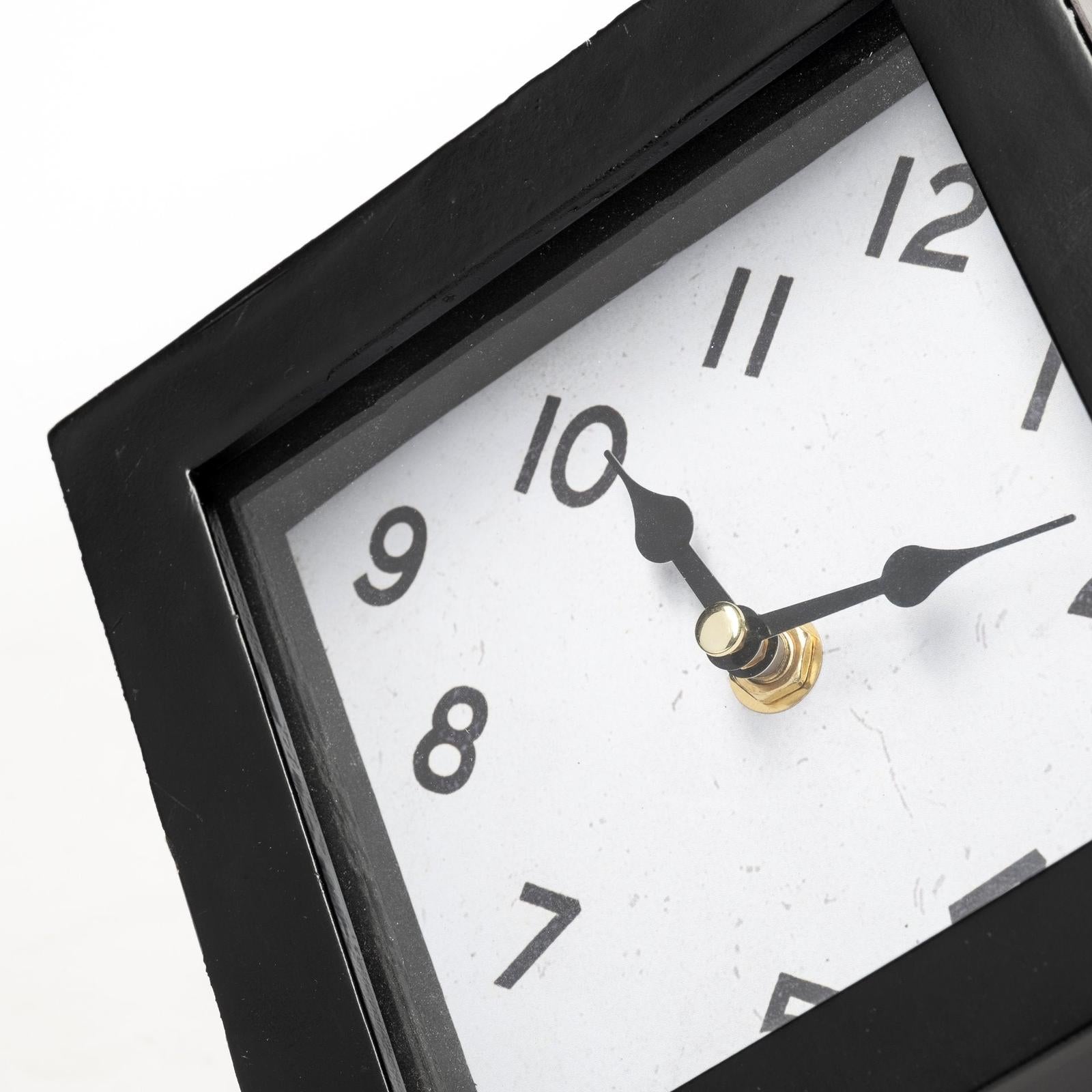 Mercana Ralph Black Metal Table Clock
