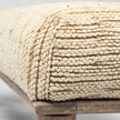 Mercana Alder II Cream Upholstered Seat Wooden Base Accent Bench
