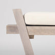 Mercana Elaine Brown Wood Upholstered Cream Seat Entryway Bench Clearance