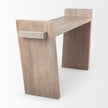 Mercana Elaine Brown Wood Angled Leg Console Table Clearance