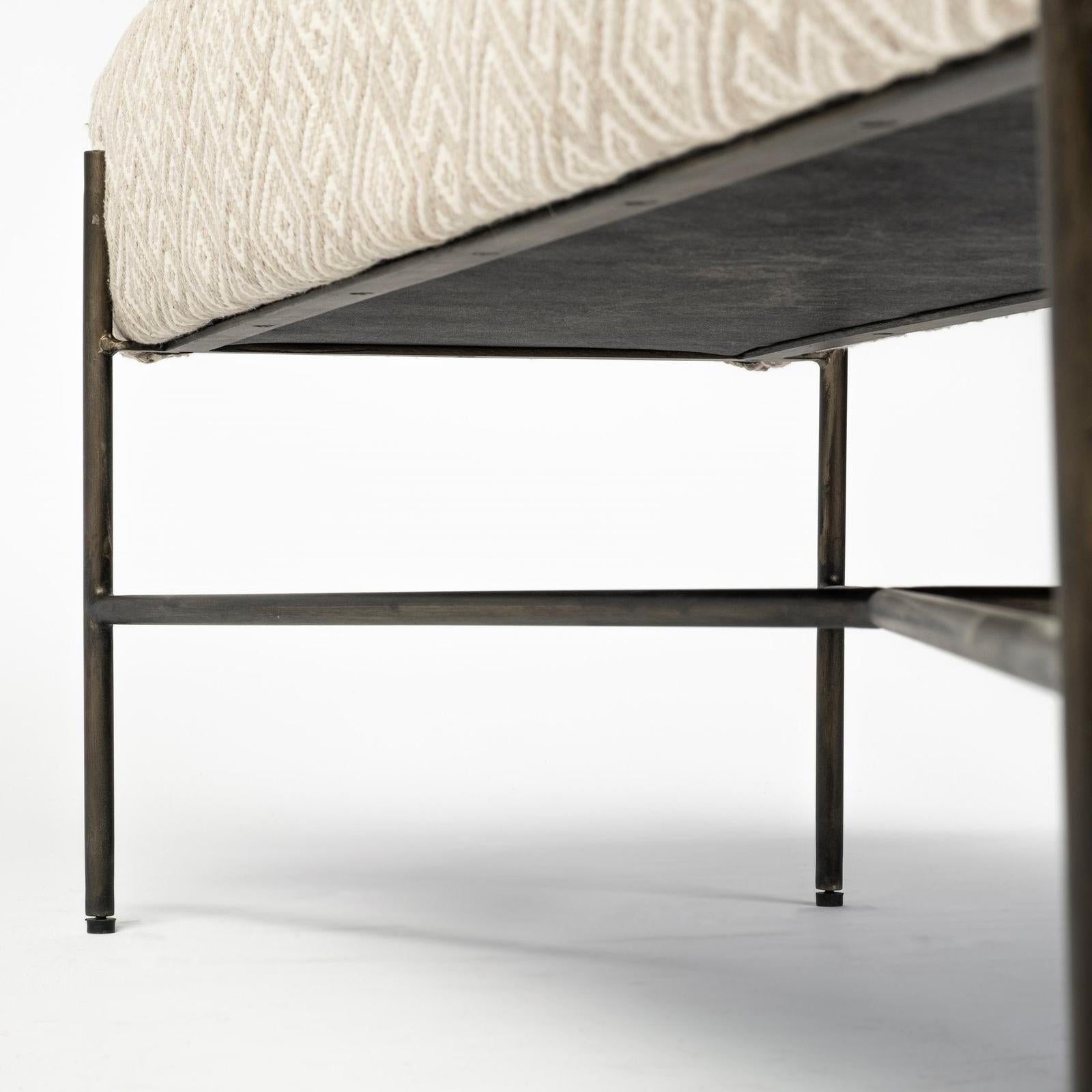 Mercana Avery Upholstered Seat With Metal Base Accent Bench