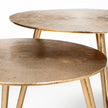 Mercana Reva Gold Round Top Cast Aluminum Accent Table