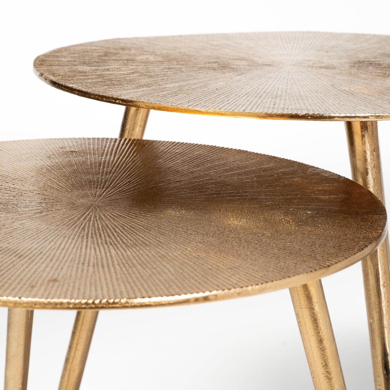Mercana Reva Gold Round Top Cast Aluminum Accent Table