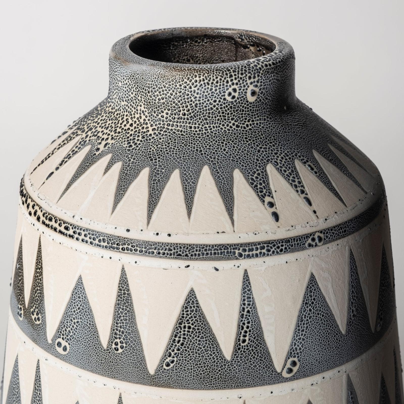 Mercana Delaney Large Gray Patterned Ceramic Vase Clearance