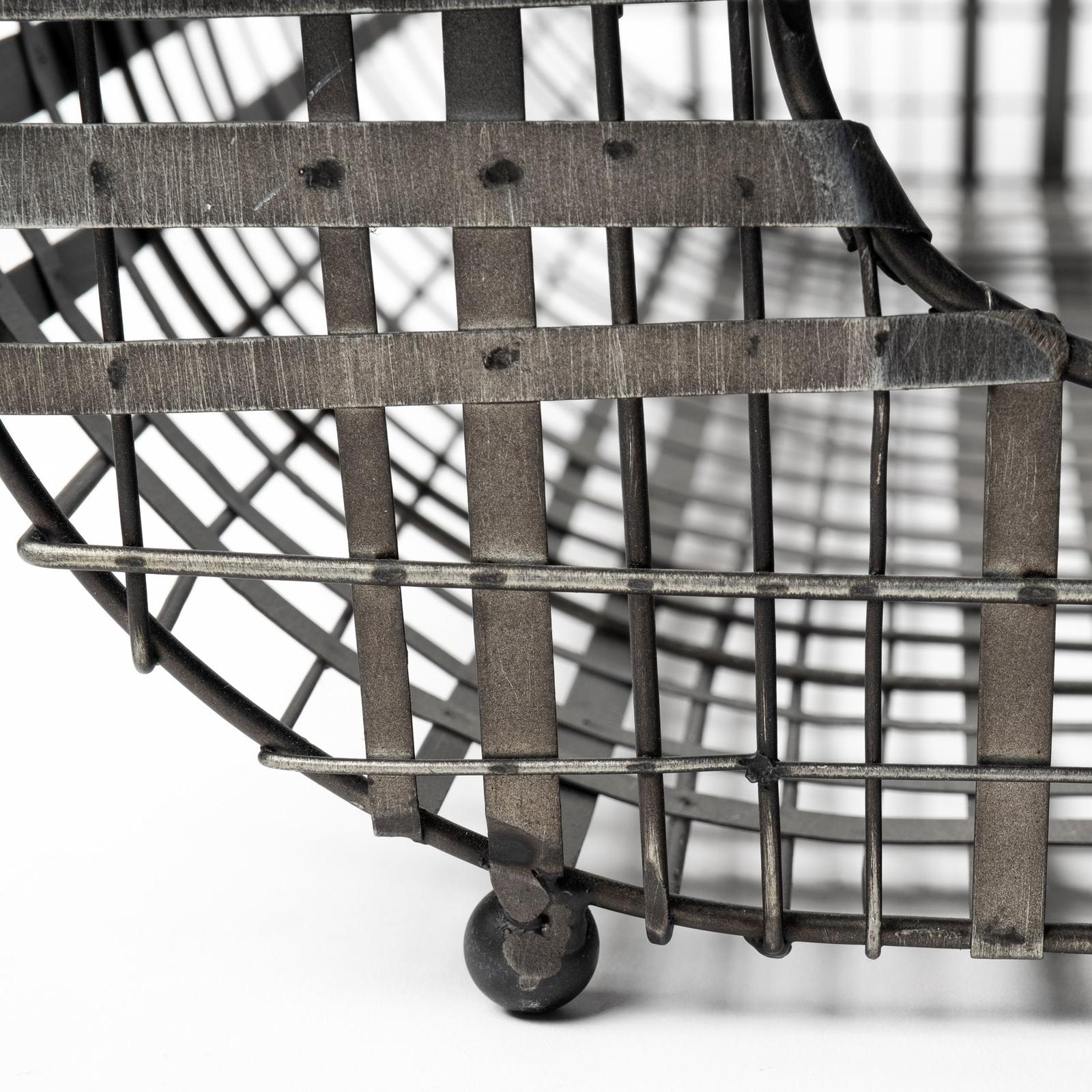 Mercana Kenneth Gray Metal Baskets- Set of 2 Clearance