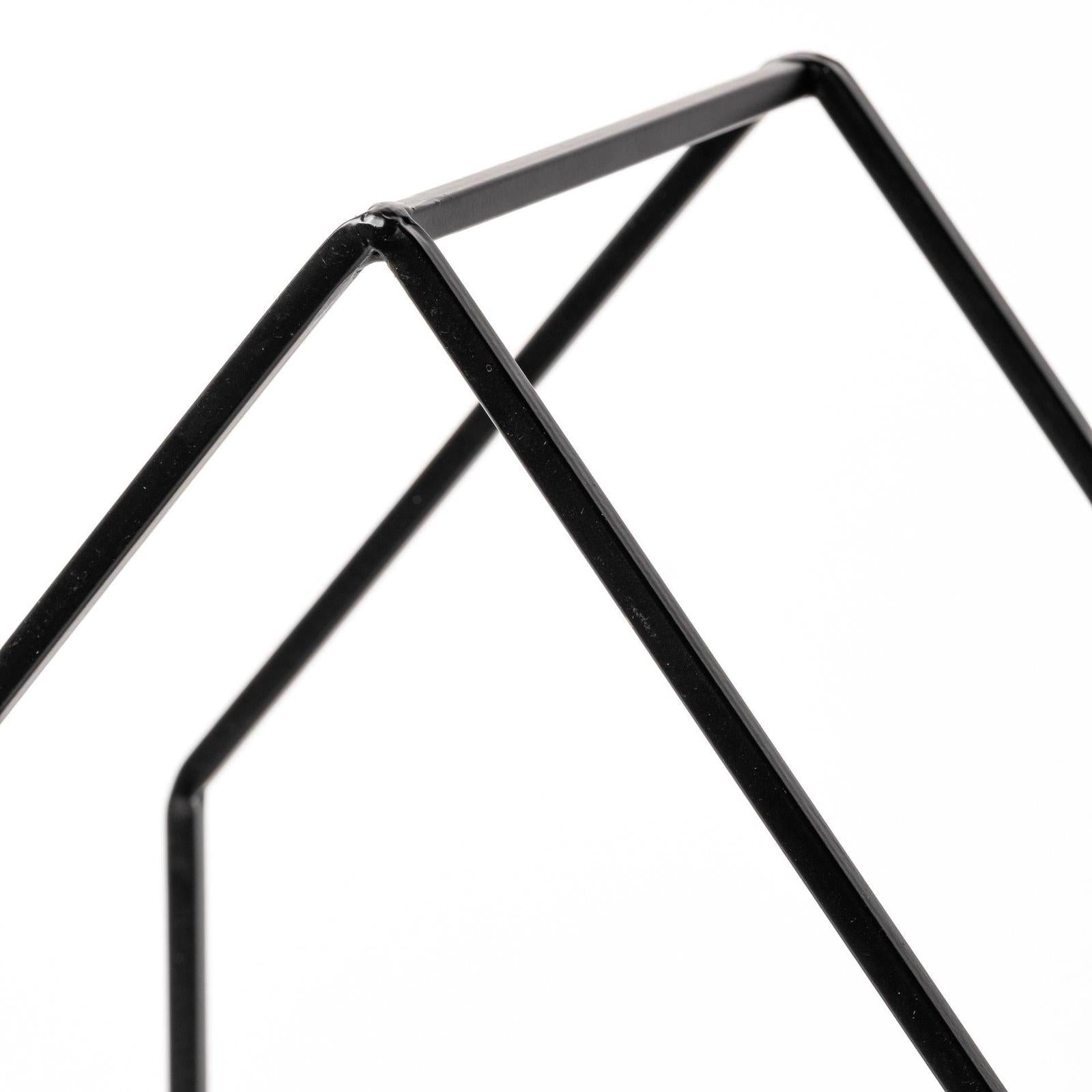 Mercana Leopold Black Metal Wooden Base Table Candle Holders - Set of 2