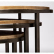 Mercana Glover Brown Wood Round Top W/Metal Nesting Accent Tables-Set of 3