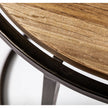 Mercana Glover Brown Wood Round Top W/Metal Nesting Accent Tables-Set of 3