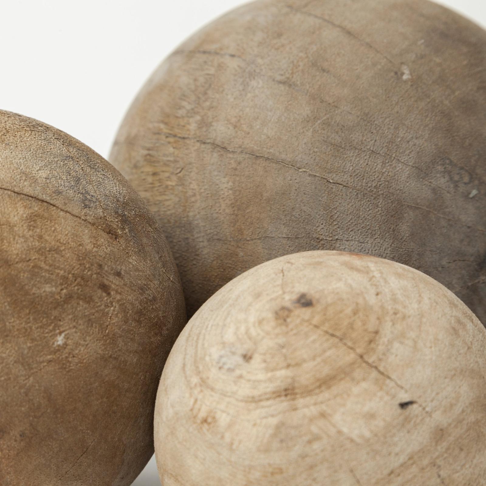 Mercana Carrick Natural Wood Decorative Spheres-Set of 3