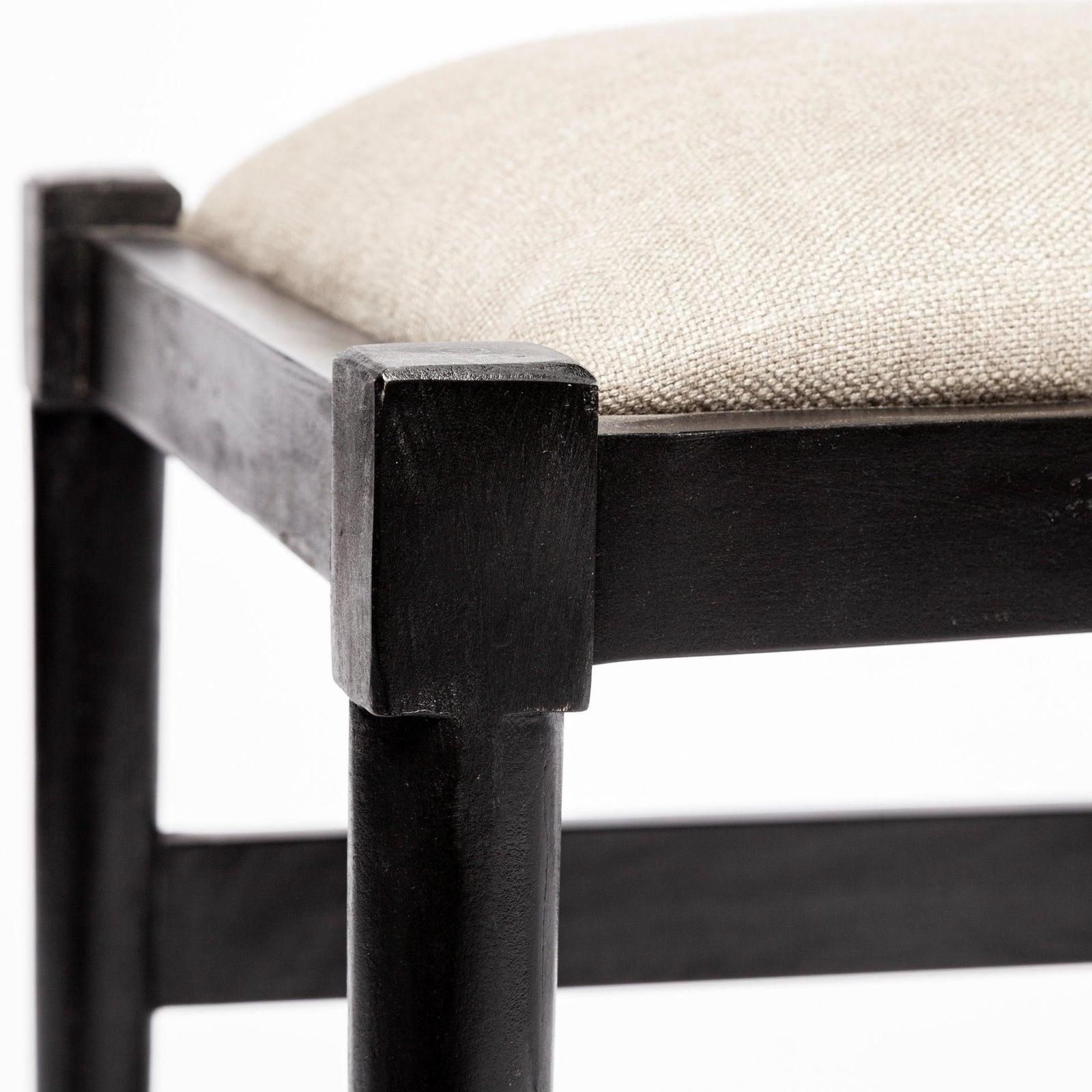 Mercana Trixie Black Wooden Base w/ Dark Taupe Fabric Seat Dining Chair