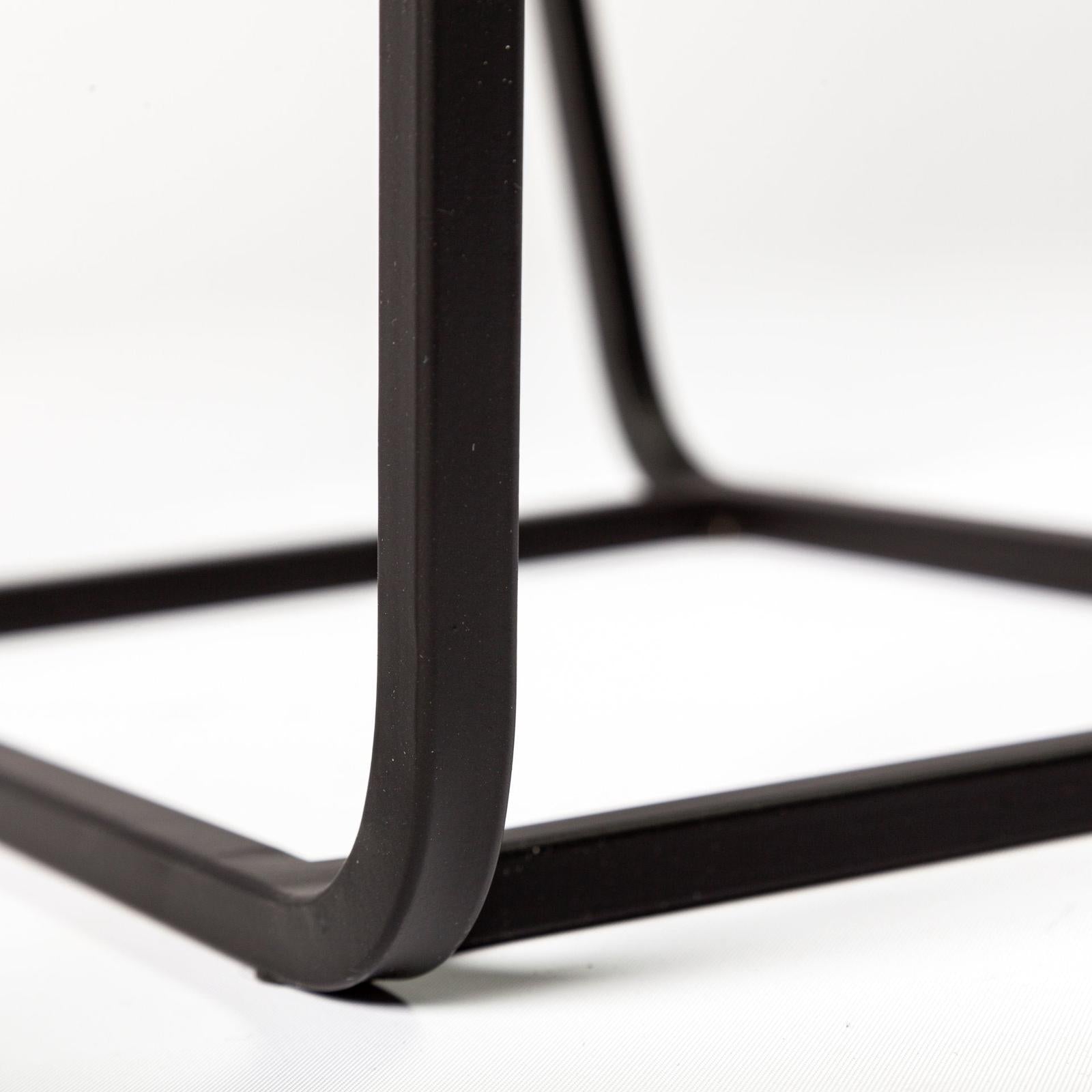 Mercana Arya Black Rectangular Glass Top Iron Frame Accent Table- Set of 2